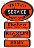 United Motors Laser Cut Out Steel Metal Sign Aged Or New Style Vintage Style Retro Garage Art