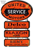 United Motors Laser Cut Out Steel Metal Sign Aged Or New Style Vintage Style Retro Garage Art