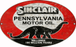 Sinclair Motor Oil Sign Aged Style - Oval Metal Vintage Style Retro Garage Art Rg450