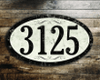 Custom Oval Metal Address Sign Vintage Style With Weathered Appearance 12 X