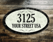 Custom Oval Metal Address Sign Vintage Style With Weathered Appearance 12 X