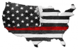 Usa Map Thin Red Line Firefighters Plasma Cut Metal Sign United States Vintage Style Home Office Garage Art Wall Decor
