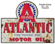 Atlantic Motor Oil - Metal Sign Vintage Style Retro Garage Art
