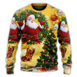 Christmas Tree Yellow Santa Claus Ugly Christmas Sweaters - Ugly Christmas Sweater - Funny Xmas Sweaters