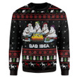 Melting Snow Man Camping Bad Idea Christmas Ugly Sweater - Ugly Christmas Sweater - Funny Xmas Sweaters