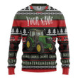 Personalized Custom Name 3D Tractor Christmas Ugly Sweater - Ugly Christmas Sweater - Funny Xmas Sweaters