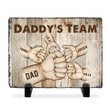 Christmas Gift For Dad, Fist Bump Dad Hands Stone, Custom Dad Gifts, Daddy's Team Slate