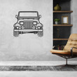 Wrangler Sahara 1988 Front Silhouette Metal Wall Art, Custom Car Silhouette Metal Decor, Personalized Gift For Car Lovers