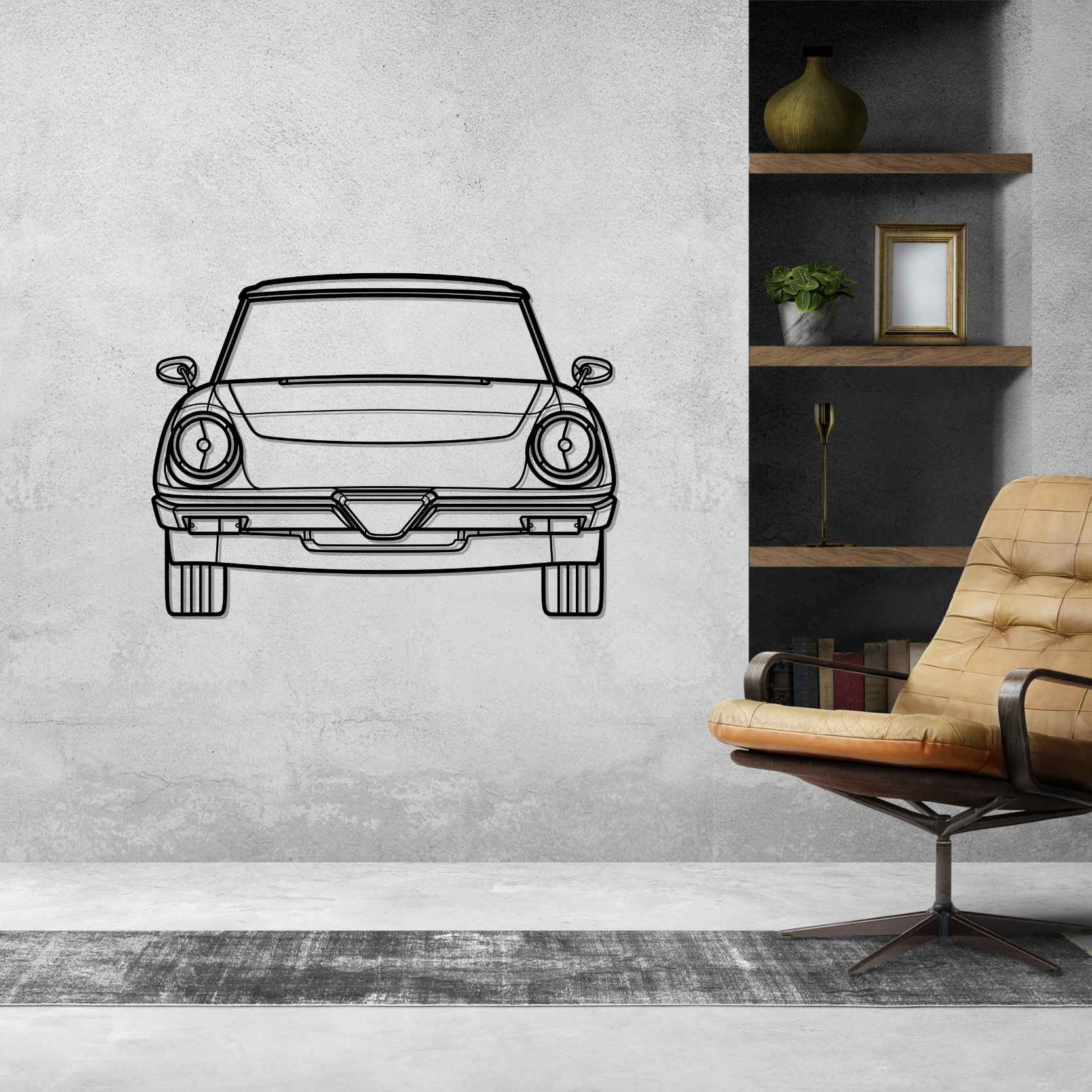 Spider 1984 Front Silhouette Metal Wall Art, Custom Metal Sport Car Silhouette Wall Art - Garage Wall Decor Gift For Him