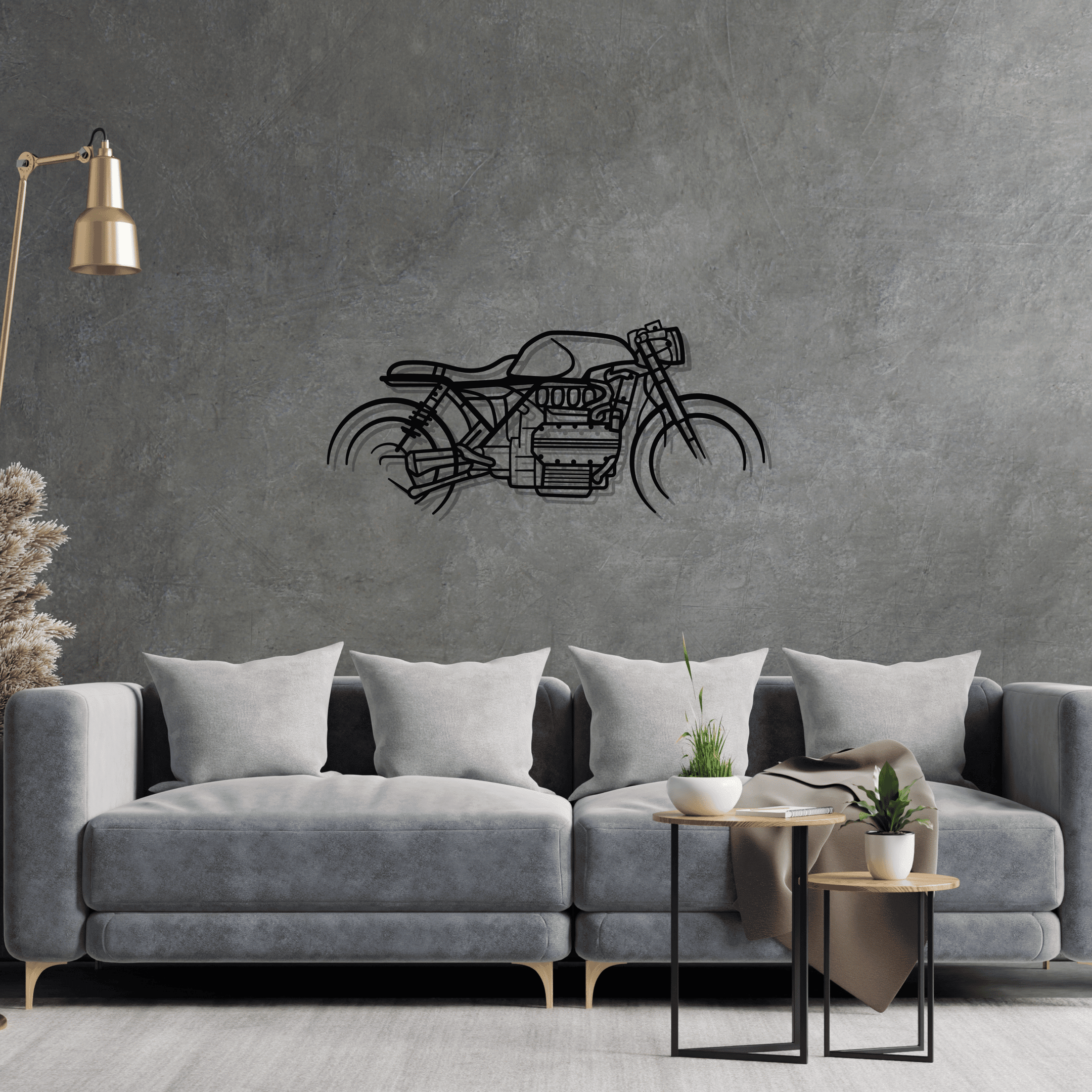 K1100 Cafe Racer Metal Silhouette Wall Art Active, Custom Metal Sport Car Silhouette Wall Art - Garage Wall Decor Gift For Him