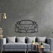 La Front Silhouette Metal Wall Art, Custom Metal Sport Car Silhouette Wall Art - Garage Wall Decor Gift For Him