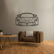 La Front Silhouette Metal Wall Art, Custom Metal Sport Car Silhouette Wall Art - Garage Wall Decor Gift For Him