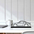911 993 Turbo Silhouette Metal Art Stand, Custom Metal Sport Car Silhouette Wall Art - Garage Wall Decor Gift For Him