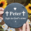 Safe In God's Arms, Memorial Garden Stone, Custom Name Stone, Remembrance Gift, Memorial Gift