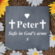 Safe In God's Arms, Memorial Garden Stone, Custom Name Stone, Remembrance Gift, Memorial Gift