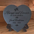 Always And Forever In Our Heart, Memorial Garden Stone, Custom Name and Date Stone, Remembrance Gift