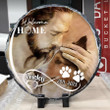 Personalized Shetland Sheepdog Memorial Stone, Dog with Jesus Hug in Hand, Pet Memorial Gift for Lost of Dog