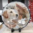Personalized Yellow Labrador Retriever Memorial Stone, Jesus and Dog Safe in His Arm, Dog Memorial Gift for Home or Garden