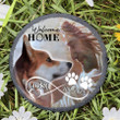 Personalized Corgi Pembroke Memorial Garden Stone, Jesus and Corgi Safe in His Arm, Memorial Gift Loss of Dog