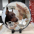Personalized Doberman Memorial Stone, Jesus and Dog Safe in His Arm, Pet Memorial Gift for Lost of Dog, Remembrance Gift