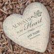 Engraved Memorial Heart Garden Stone, Custom Name and Date Stone, Remembrance Gift
