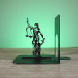 Book Lover Gift Justice Bookends Metal Art Unique Lawyer Book End Scales Of Justice Law Office Decor Lady Themis Bookend Attorney Gift