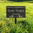 Personalized Planted In Loving Memory Of Garden Stake - Custom Metal Sign Memorial Tree Plaque With Stake