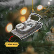 Grey Pontoon - Custom Shaped Flat Ornament, Pontoon Boat Ornament 2D, Pontoon Boat Ornament , Christmas Acrylic Flat Ornament