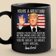 Toptrendygear Trump Drinking Cup - No One Knows Dads Like I Do - Trump Election Black Mug