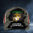 Us Marine Corps Veteran Before Illegals Hat Proud Usmc Patriotic Hats Gifts For Marine Classic Cap