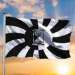 Toptrendygear Unus Annus Flag Black & White Hypnosis Spiral Skull Flag Halloween Gifts Family Presents