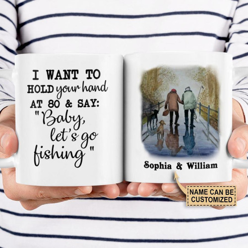 Personalized Creations Customized Gifts Fishing Couple Hold Your Hand Customized Custom Mugs