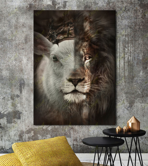 Jesus The Lamb Of God Easter And Wall Decor Visual Art Gift Idea For Home Mom Gifts Father Day Dad Poster Canvas Art, Toptrendygear Framed Matte Canvas Prints