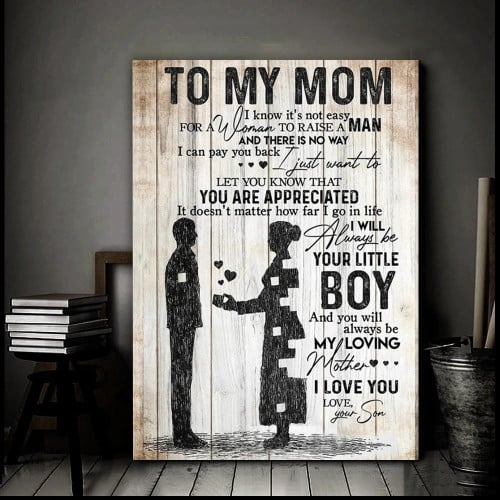 To My Mother Loving You Will Be Son Print Gift For Working Moms Mom Anna Faris Poster Canvas Art, Toptrendygear Framed Matte Canvas Prints