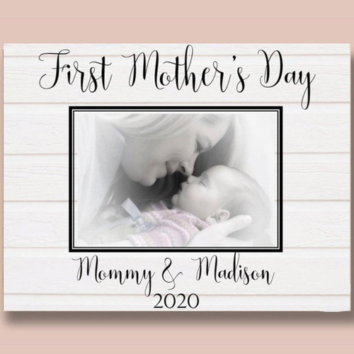 Personalized First mother Day Mommy And Baby Mom Gift Customized Gifts Poster Canvas Art, Toptrendygear Framed Matte Canvas Prints