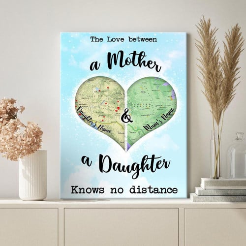 Personalized Creations No Distance Daughter Get Personal Print Gift Idea Poster Canvas Art, Toptrendygear Framed Matte Canvas Prints