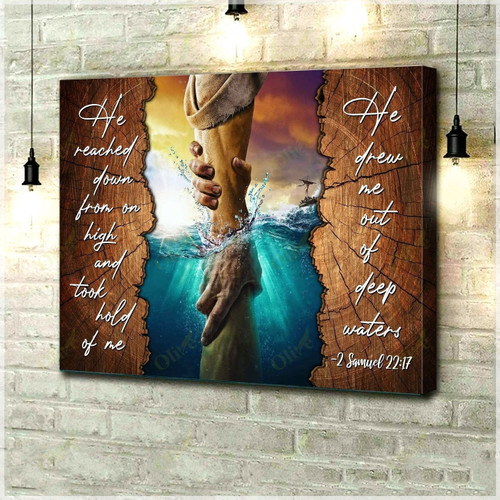 Jesus He Took Hold Of Me Easter And Wall Decor Visual Art Gift Idea For Home Mom Gifts Father Day Dad Poster Canvas Art, Toptrendygear Framed Matte Canvas Prints