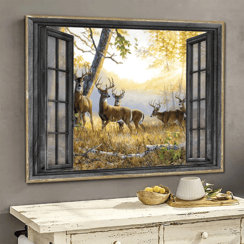 Whitetail deer hunting lover HA0230 TNT Poster Canvas Art, Toptrendygear Framed Matte Canvas Prints