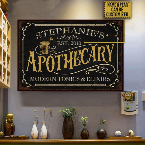 Personalized Bespoke Custom Meaningful Gift Apothecary Modern Tonics & Elixirs  Poster Canvas Art, Toptrendygear Framed Matte Canvas Prints