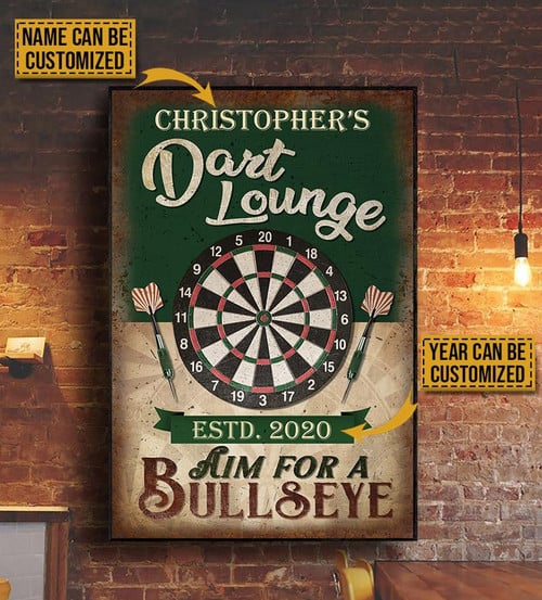 Personalized Darts Aim For A Bullseye Customized Poster Poster Canvas Art, Toptrendygear Framed Matte Canvas Prints