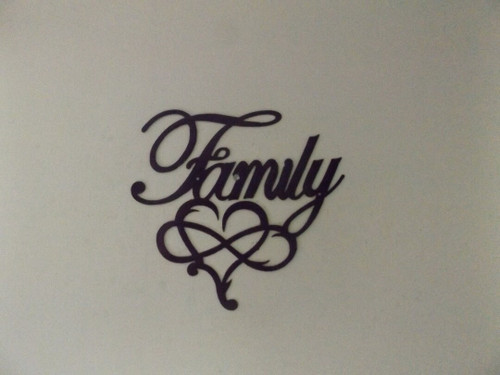 Family with infinity heart Cut Metal Sign