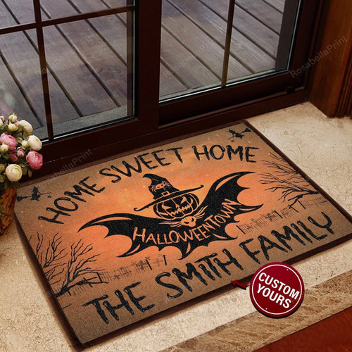 Personalized Family Lovers Door Mat Halloween Movie Home Sweet Home Custom Name Doormat Indoor Outdoor Floormat Doormats