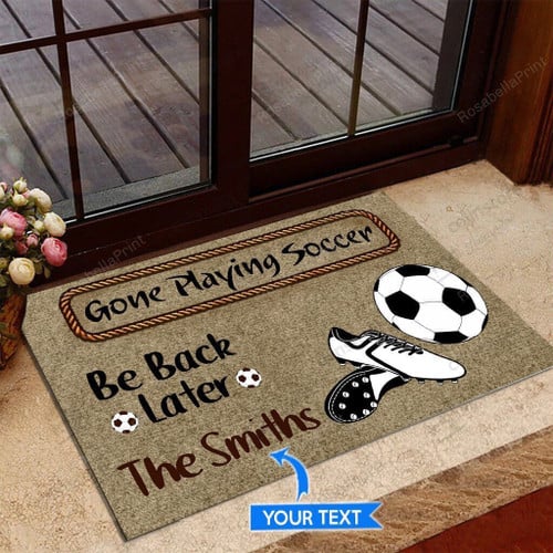 Gone Playing Soccer Funny Outdoor Indoor Wellcome Doormat