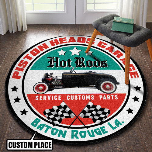 Personalized Piston Heads Garage Round Mat Round Floor Mat Room Rugs Carpet Outdoor Rug Washable Rugs