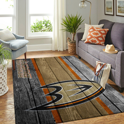 Anaheim Ducks Nhl Team Logo Wooden Style Area Rugs For Living Room Rectangle Rug Bedroom Rugs Carpet Flooring Gift RS133261