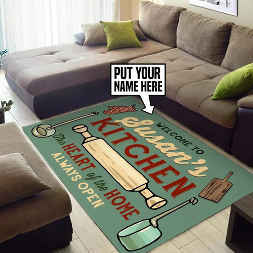 Personalized Kitchen The Heart Of The Home Always Open Area Rug Carpet Vintage Home Decor Gift Idea