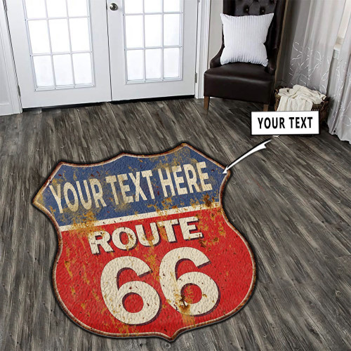 Personalized Route 66 Car Mechanic Garage Custom Shape Rug Carpet