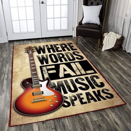 Where Words Fail Music Speaks Area Rug Carpet Vintage Home Decor Gift Idea 2