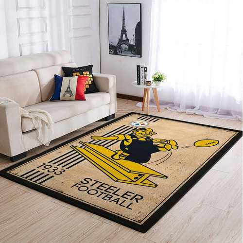 Pittsburgh SteeleTTG Team Logo Retro Style Nice Gift Rectangle Area Rugs Carpet For Living Room, Bedroom, Kitchen Rugs, Non-Slip Carpet Rp124115