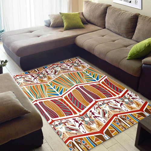 Colorful Ethnic Abstract African American Area Rug Home Decor